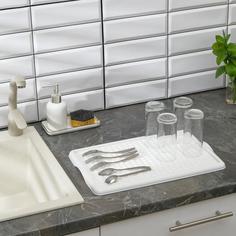 Поднос с вкладышем для сушки посуды, 42,5×27 см, цвет белый Idea