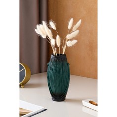 Ваза керамическая Калипсо, настольная, изумруд, 20 см No Brand