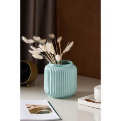 Ваза керамическая Юта, настольная, мятная, 15 см No Brand