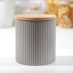 Банка для сыпучих продуктов «Дымка» 12×13 см, цвет серый No Brand