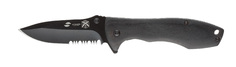 Нож складной Stinger, 80 мм (черный), рукоять: сталь/дерево пакка, картонная коробка
