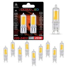 Светодиодная Лампочка Ultra Led G9 2,5W 3000K 220 Вт Блистер, комплект 10 шт.
