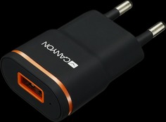 Зарядное устройство сетевое Canyon CNE-CHA01B USB-A 1A, черный с бронзой