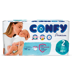 Подгузники детские Confy Premium 3-6 кг (размер 2) 40 шт