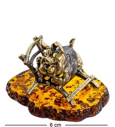 Фигурка Довольная хрюшка (янтарь) Народные промыслы