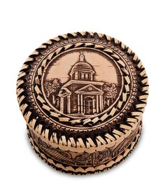 Шкатулка Уездный храм (береста) Народные промыслы