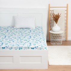 Простыня 1,5 сп Экономь и Я 150*215±3 "Эвкалипт" цв.синий 100 гр/м2,100%хлопок,бязь No Brand