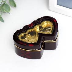 Шкатулка музыкальная "2 сердца" 5х8х3 см No Brand