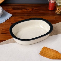 Форма для запекания керамическая "Овал", графит лайт, 24.5х18х5 см, 970 мл Керамика ручной работы