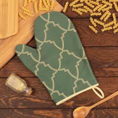 Варежка-прихватка "Gold ornament" 20х28см, 100% хл, саржа 190 гр/м2, ватин 250г/м2 Этель