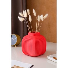 Ваза керамическая Милан, настольная, коралловая, 18 см No Brand