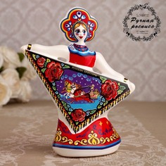 Сувенир кукла "С платком", 12 см, керамика No Brand
