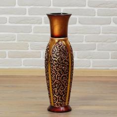 Ваза керамика напольная Версаль кружева, 60 см, коричневый No Brand