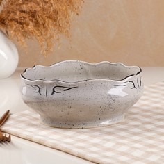 Салатник "Овал", прованс, серый, керамика, 1.5 л