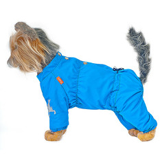 Дождевик для собак Happy Puppy Дарк, унисекс, синий, длина спины 28 см