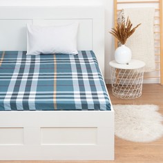 Простыня на резинке LoveLife 160*200*25см, "Клетка", 100% хлопок, сатин, 125г/м²