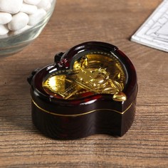 Шкатулка музыкальная сердце "Изгиб" 7,5х7х3,5 см No Brand