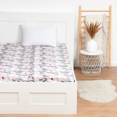Простыня на резинке Этель 160х200х25 см, Peonies, 100% хлопок, поплин,125 г/м2 No Brand