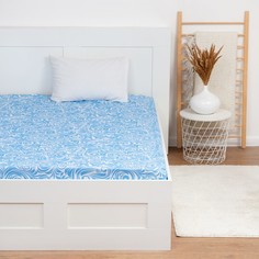 Простыня 1,5 сп Экономь и Я 150*215±3 "Танец ветра" цв.голубой,100 гр/м2,100%хлопок,бязь No Brand