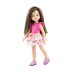 Одежда для кукол Paola Reina Розовый топ и юбка с цветами, 32 см, 54475