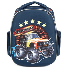 Ранец школьный Baziator Машина со звездами, ортопедический, синий, GK0064A