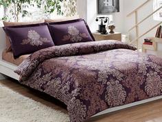 Tac Постельное белье из люксового сатина Tac Delux Elegance Pavona фиолетовое евро