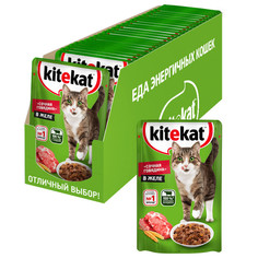 Корм влажный Kitekat Сочная говядина в желе со вкусом говядины для кошек 28 штук по 85 г