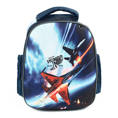 Ранец школьный Baziator Самолет, ортопедический, синий, GK0070E