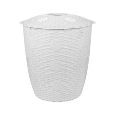 Корзина для белья "Плетёнка" 45л.(круглый)(белый) /то/ Alternativa