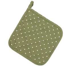 Прихватка "Правила кухни" рогожка "Горошек олива"; 20 х 20 Традиция