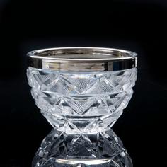 Конфетница с рельефным декором, стекло, металл, СССР, 1970-1990 гг. Однажды