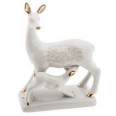 Статуэтка "Лань с детёнышем", фарфор, роспись, золочение, М. А. Моцак, СССР, 1973-1991 Однажды