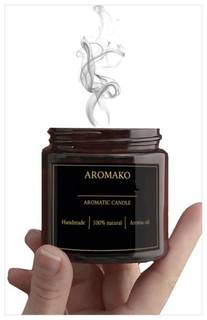 Свеча ароматическая в банке AromaKo бархатная роза и персик 150 гр