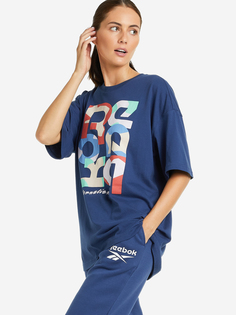 Футболка женская Reebok Training Essentials Graphic, Синий, размер 48