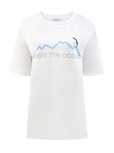Футболка-oversize из органического джерси с принтом Save the Ocean Vika Gazinskaya