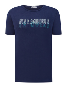 Футболка из натурального хлопка с принтом Swimwear Bikkembergs