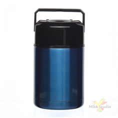 Термос 1,0л колба нерж сталь широкое горло синий АртСтефа