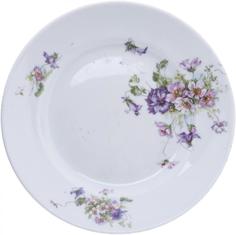 Тарелка столовая с цветочным декором фарфор деколь СССР 1920-1940 гг. Raritetus