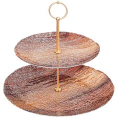 Этажерка 2х-ярусная AKCAM "Aurora brown" 21 см/28 см (339-209)