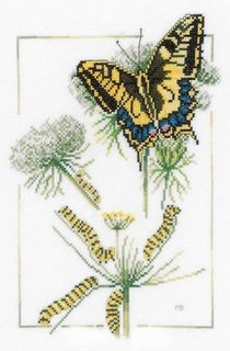 Набор для вышивания на хлопке LANARTE Рождение бабочки 23х32см, арт.PN 0021620