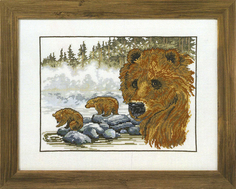 Набор для вышивания крестом PERMIN "Бурый медведь", арт.70 0174