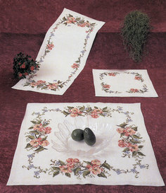 Набор для вышивания дорожки OEHLENSCHLAGER "Розы и бабочки", арт.73 02042