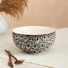 Салатник Сафари, пена, коричневый, 1.1 л, микс Керамика ручной работы