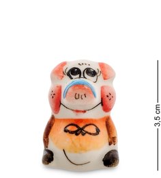 ГЛ-497 Фигурка "Поросенок" цв. (Гжельский фарфор)