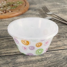 Салатник с крышкой, d=15 см, цвет МИКС No Brand