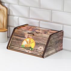 Хлебница деревянная Доляна «Сдоба», 20,5×28,5×13 см