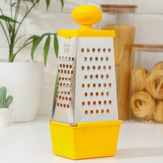 Тёрка Доляна Комфорт, 4 грани, с контейнером 450 мл, ручка круглая, 28×12×9 см, цвет МИКС No Brand
