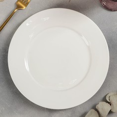 Тарелка обеденная с утолщённым краем White Label, 25×25×2 см, цвет белый No Brand