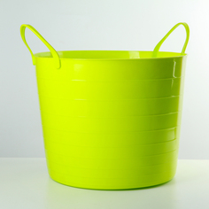 Корзина для белья мягкая, 27 л, 37,5×37,5×30 см, цвет ярко-зелёный Idea