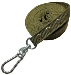 Поводок для собак Б.К. капроновый с вертлюгом 7 м х 25 мм зеленый (до 150 кг)